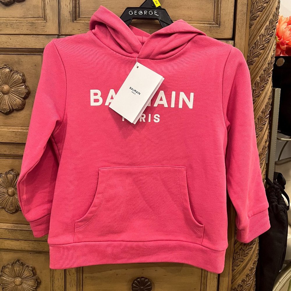 Balmain Kids Hoodie Pink Size 4y / New - Picture 1 of 8